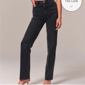 Abercrombie & Fitch The 90's Straight Ultra High Rise Jean, Black - Size 30/10S